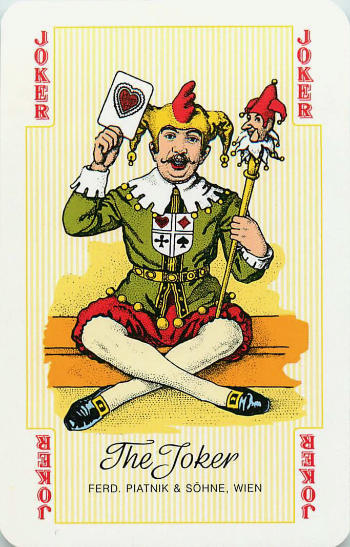 Joker Playing Cards Sitting Paitnik Wien (JK01-40G) - Click Image to Close