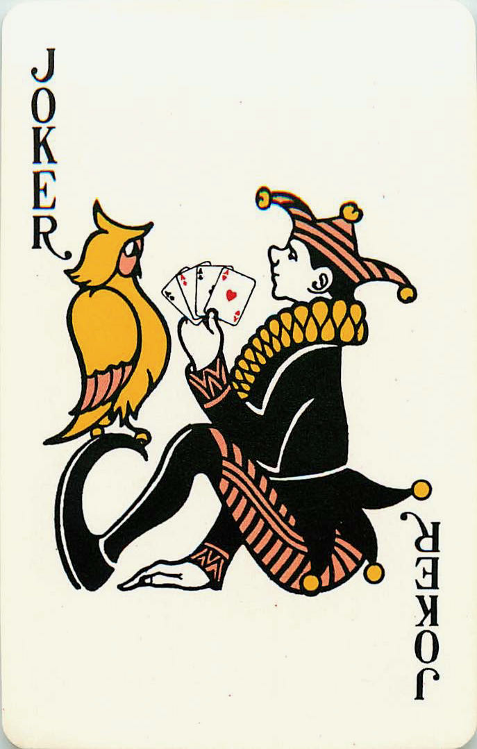 Joker Playing Cards Sittinh Joker with Owl (JK01-39A)