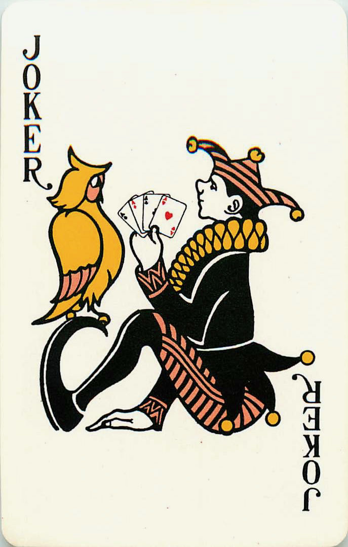 Joker Playing Cards Sittinh Joker with Owl (JK01-39A) - Click Image to Close