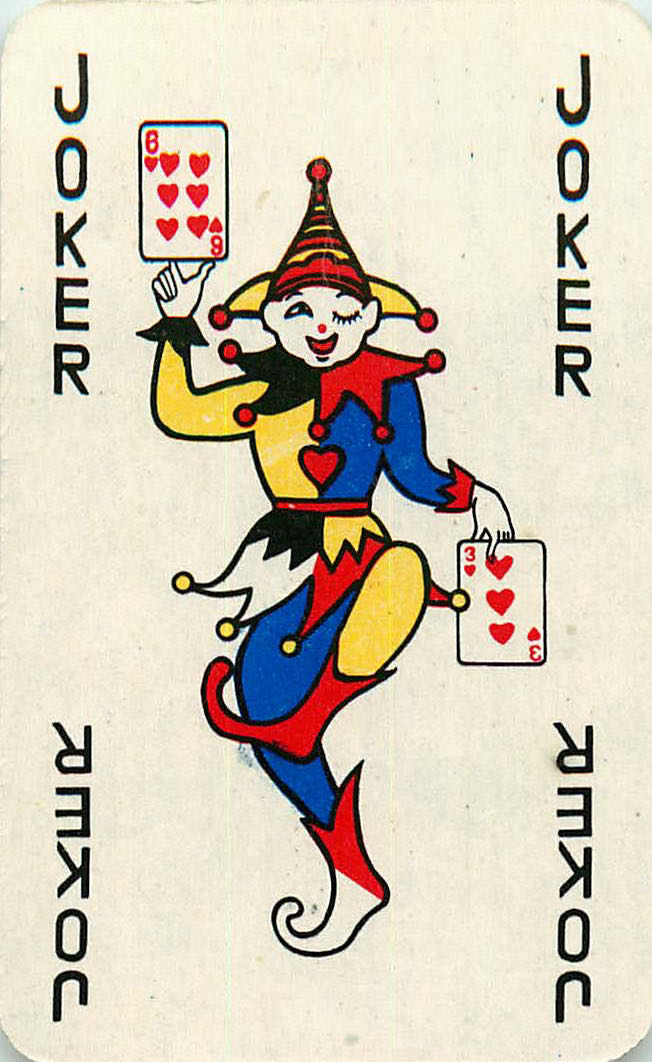 Joker Playing Cards Wink One Leg Joker (JK01-34I) - Click Image to Close