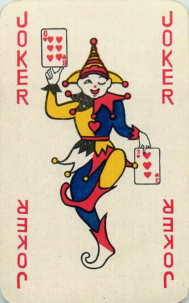 Joker Playing Cards Wink One Leg Joker (JK01-35A) - Click Image to Close