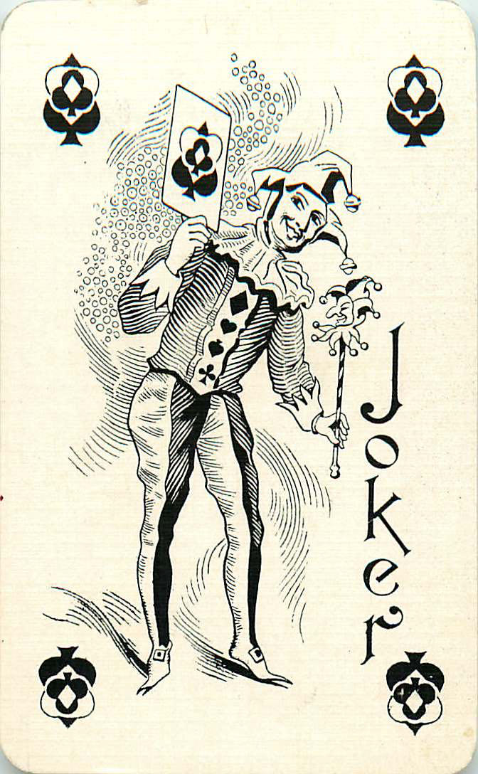 Joker Playing Cards Card in Hand * Under J * (JK01-28A) - Click Image to Close