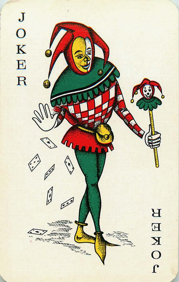 Joker Playing Cards Green Cards Falling (JK01-31E) - Click Image to Close