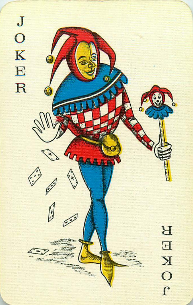 Joker Playing Cards Ligh Blue Cards Falling (JK01-31F) - Click Image to Close