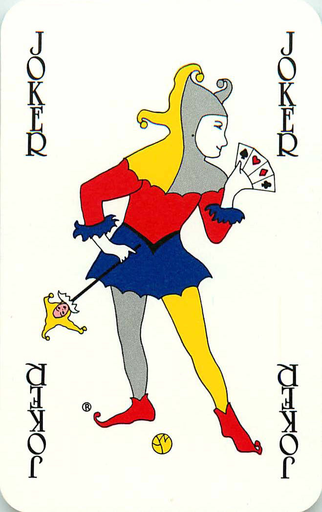 Joker Playing Cards Grey Yellow Red Blue (JK01-34E)