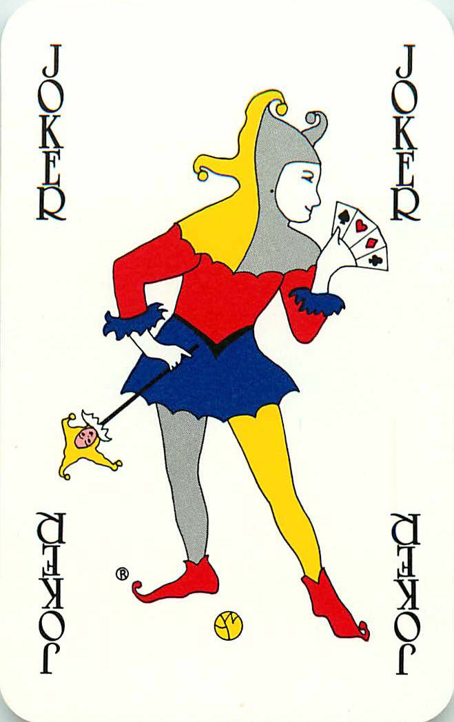 Joker Playing Cards Grey Yellow Red Blue (JK01-34E) - Click Image to Close