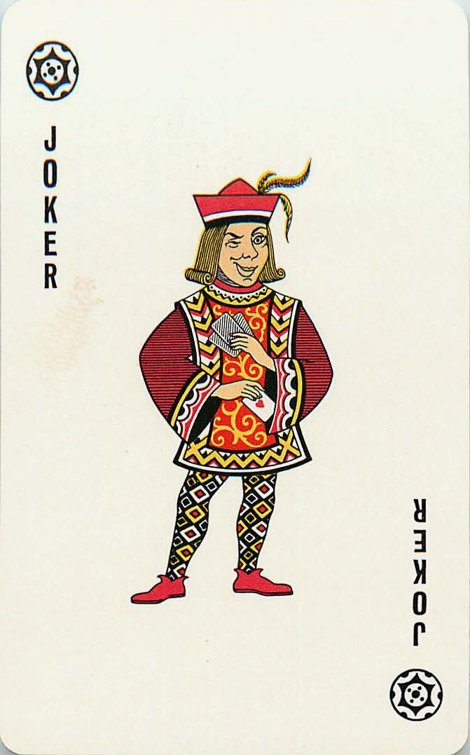 Joker Playing Cards Wink Red Yellow (JK01-28F)