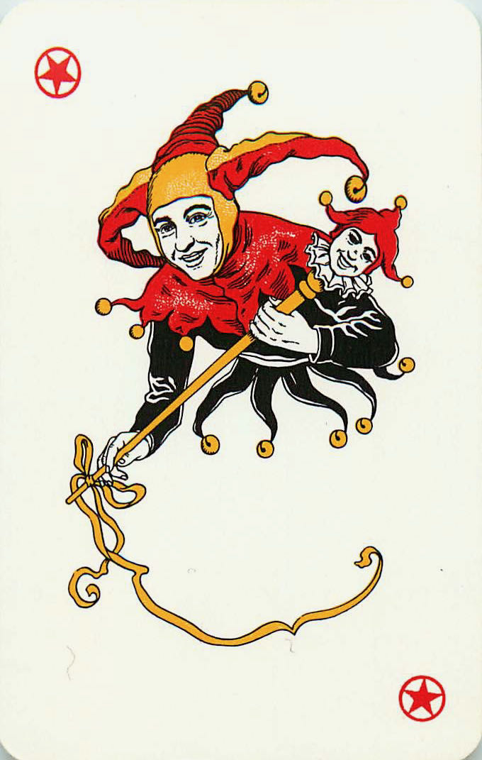 Joker Playing Cards Red & Black (White Face) (JK01-10B)