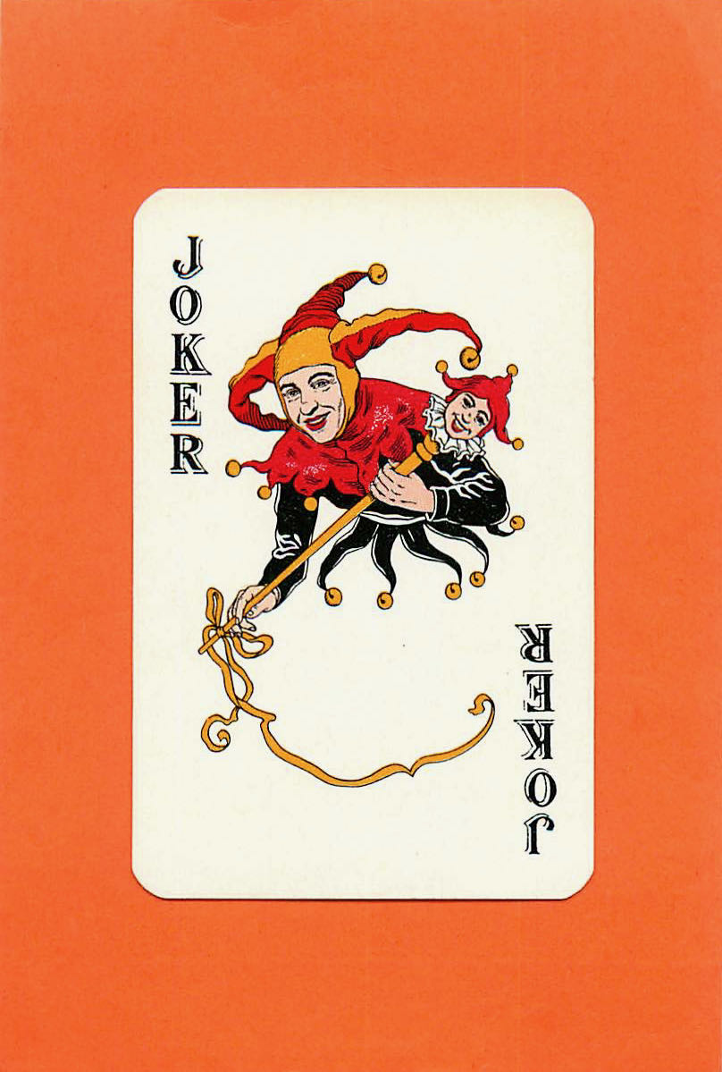 Joker Playing Cards Red & Black (Flesh Face) (JK01-12C) - Click Image to Close