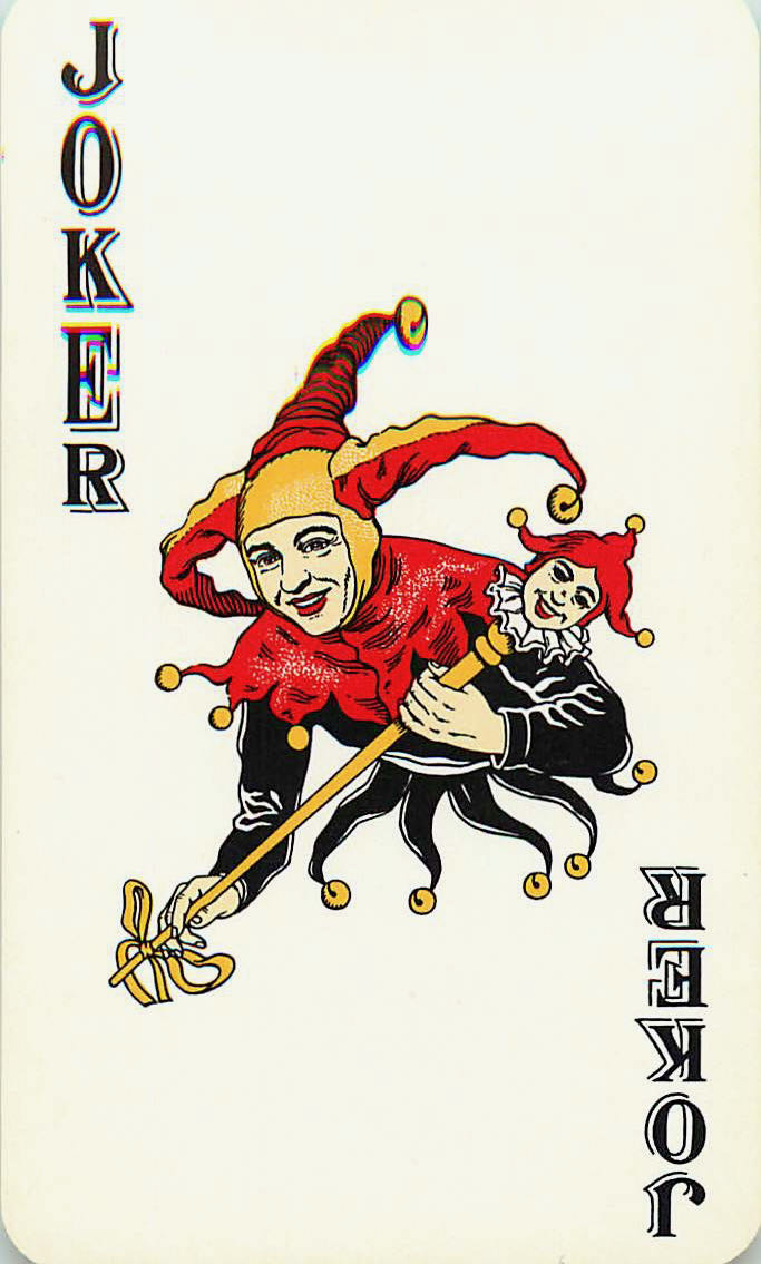 Joker Playing Cards Red & Black (Yellow Face) (JK01-12F)