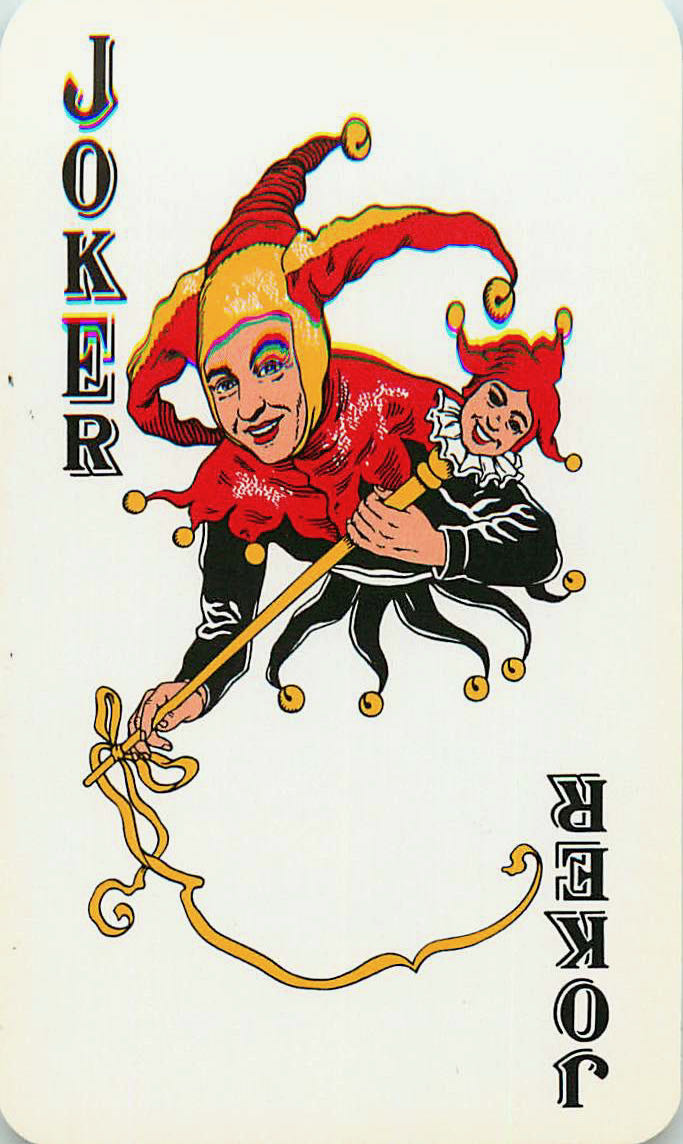 Joker Playing Cards Red & Black (Flesh Face) (JK01-12G)