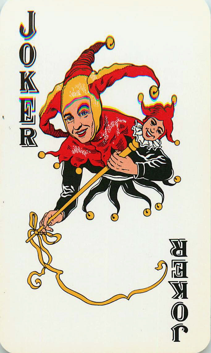 Joker Playing Cards Red & Black (Flesh Face) (JK01-12G) - Click Image to Close