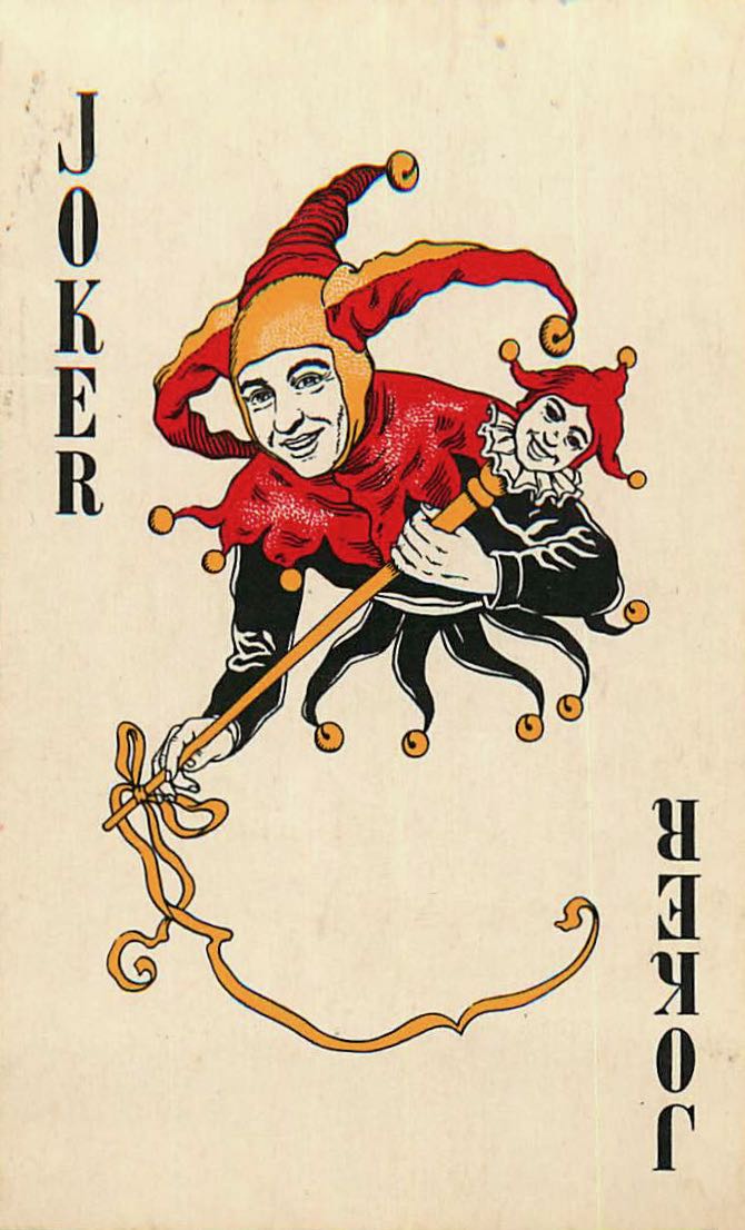 Joker Playing Cards Red & Black (White Face) (JK01-12E)