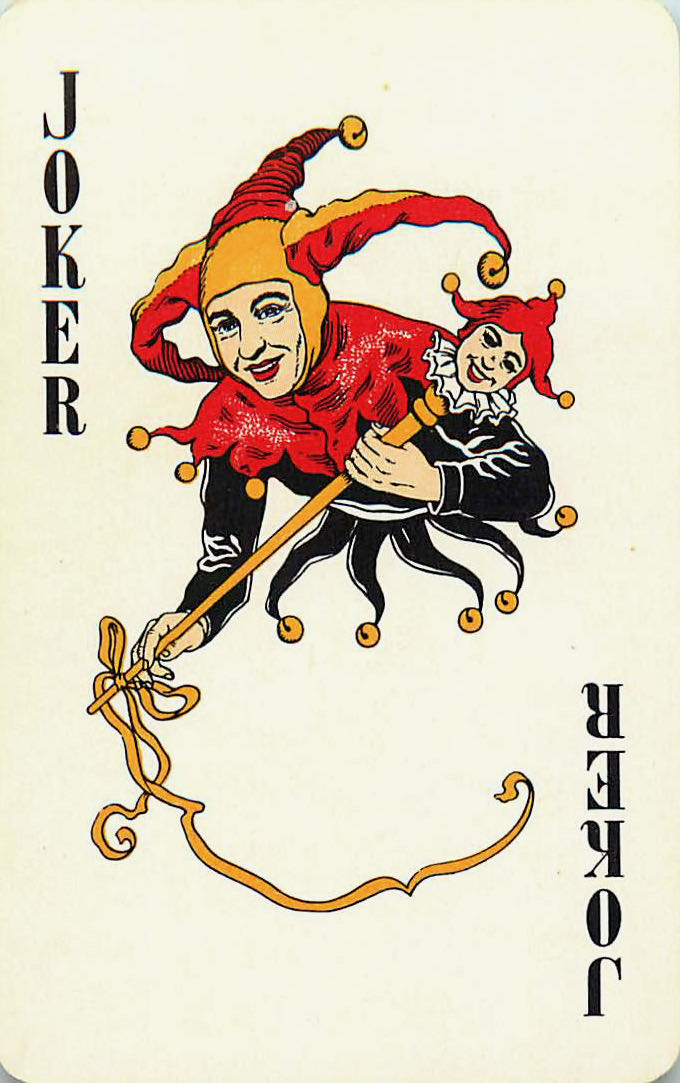 Joker Playing Cards Red & Black (Light Flesh Face) (JK01-12D)