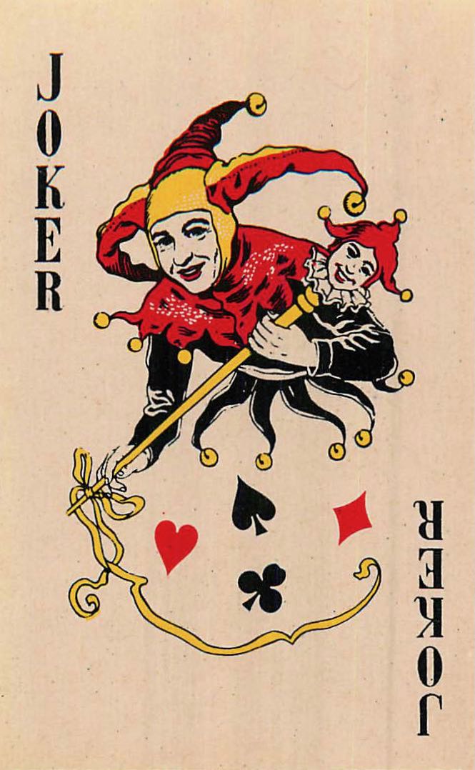 Joker Playing Cards Red & Black (White Face) (JK01-12I)