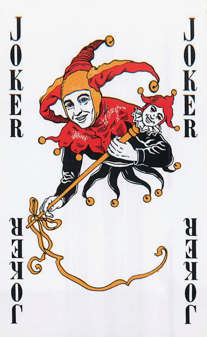 Joker Playing Cards Red & Black (White Face) (JK01-13C) - Click Image to Close