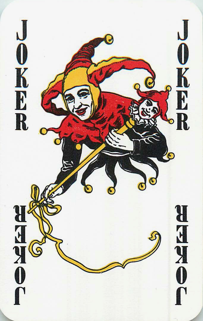 Joker Playing Cards Red & Black (White Face) (JK01-13B)