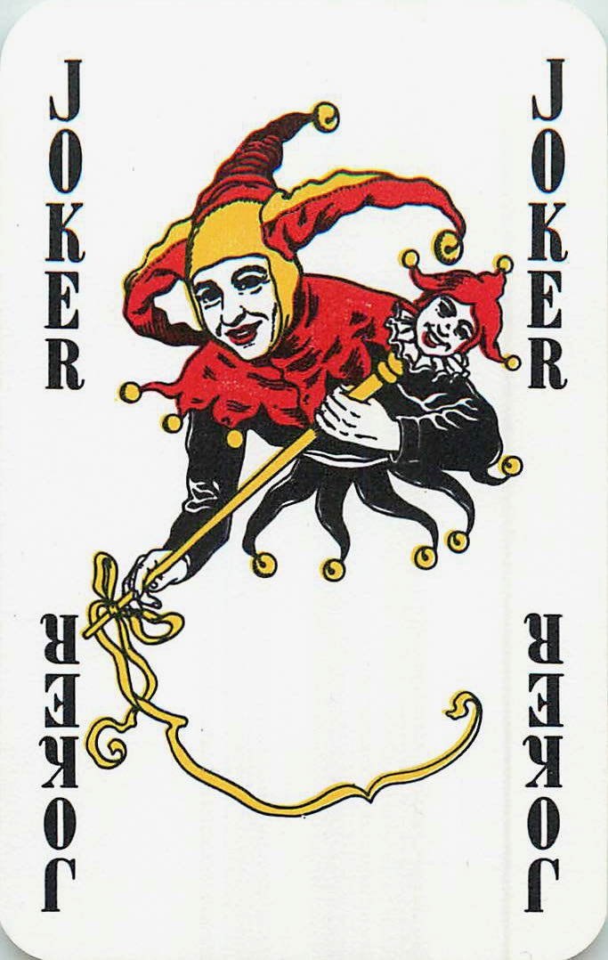 Joker Playing Cards Red & Black (White Face) (JK01-13B) - Click Image to Close