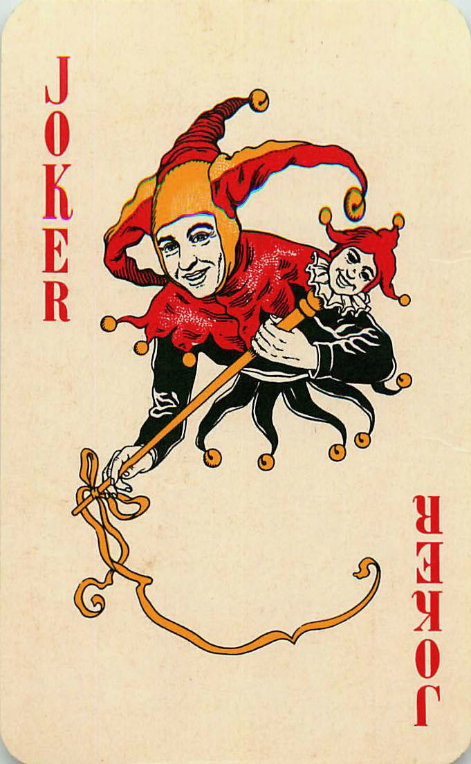 Joker Playing Cards Red & Black (White Face) (JK01-11A) - Click Image to Close