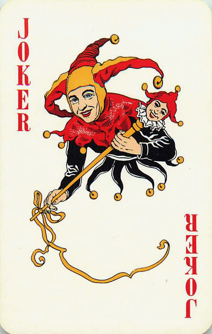 Joker Playing Cards Red & Black (Flesh Face) (JK01-11B) - Click Image to Close