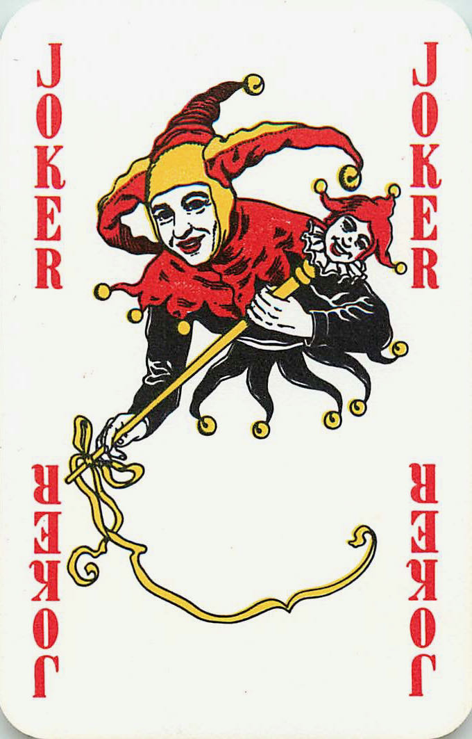 Joker Playing Cards Red & Black (White Face) (JK01-11F) - Click Image to Close