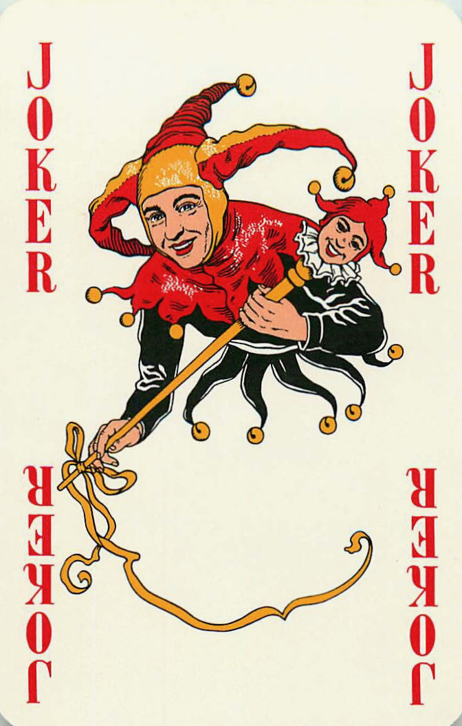 Joker Playing Cards Red & Black (Flesh Face) (JK01-11H) - Click Image to Close