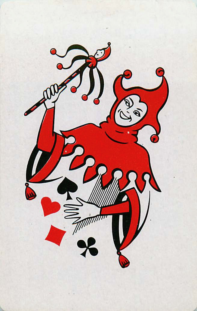 Joker Playing Cards Red & Black Doll (Red Handle) (JK01-17G) - Click Image to Close
