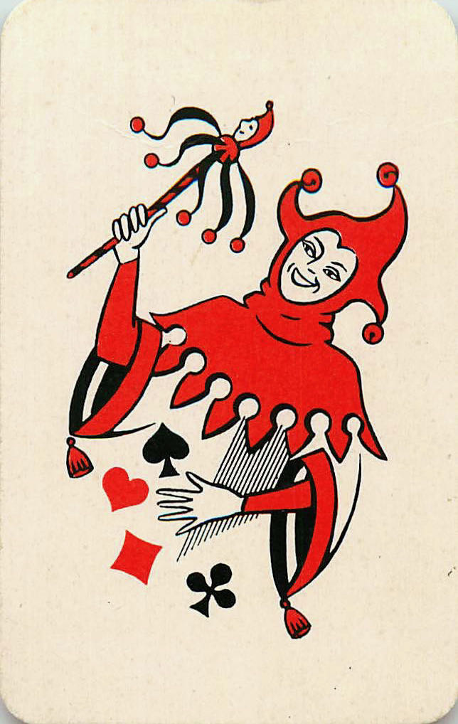 Joker Playing Cards Red & Black Doll 55x84mm (JK01-15H)