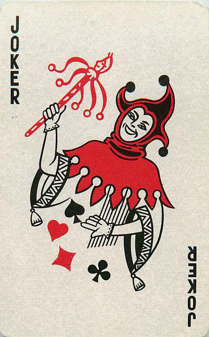 Joker Playing Cards Red & Black Doll 57x89mm (JK01-16A)
