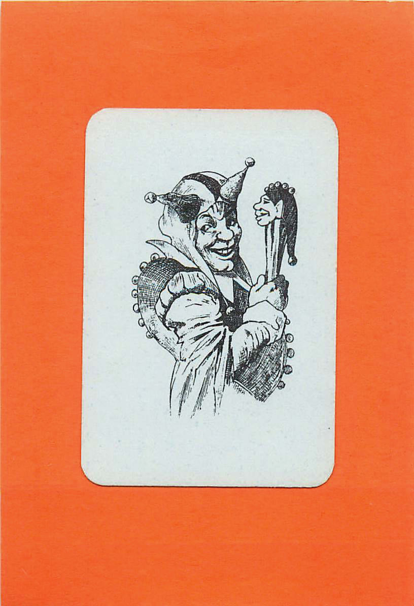 Joker Playing Cards Smiling Jester - Black - Mini (JK01-15D)