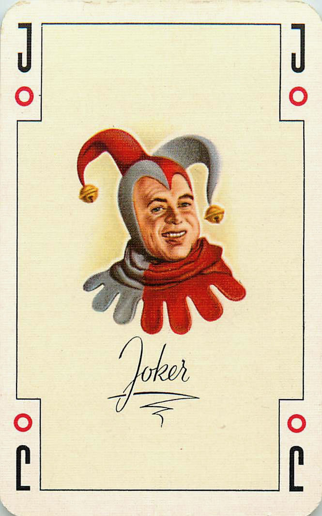 Joker Playing Cards Grey-Dark Red (JK01-21D)
