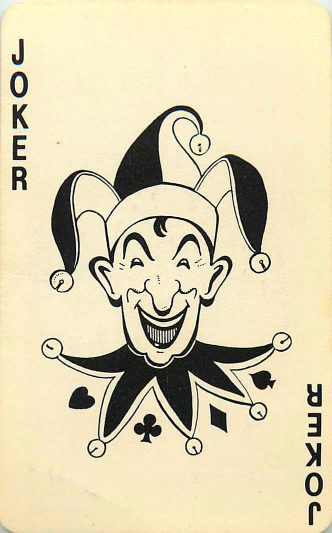 Joker Playing Cards Smiling Jester 56x86mm (JK01-19G) - Click Image to Close