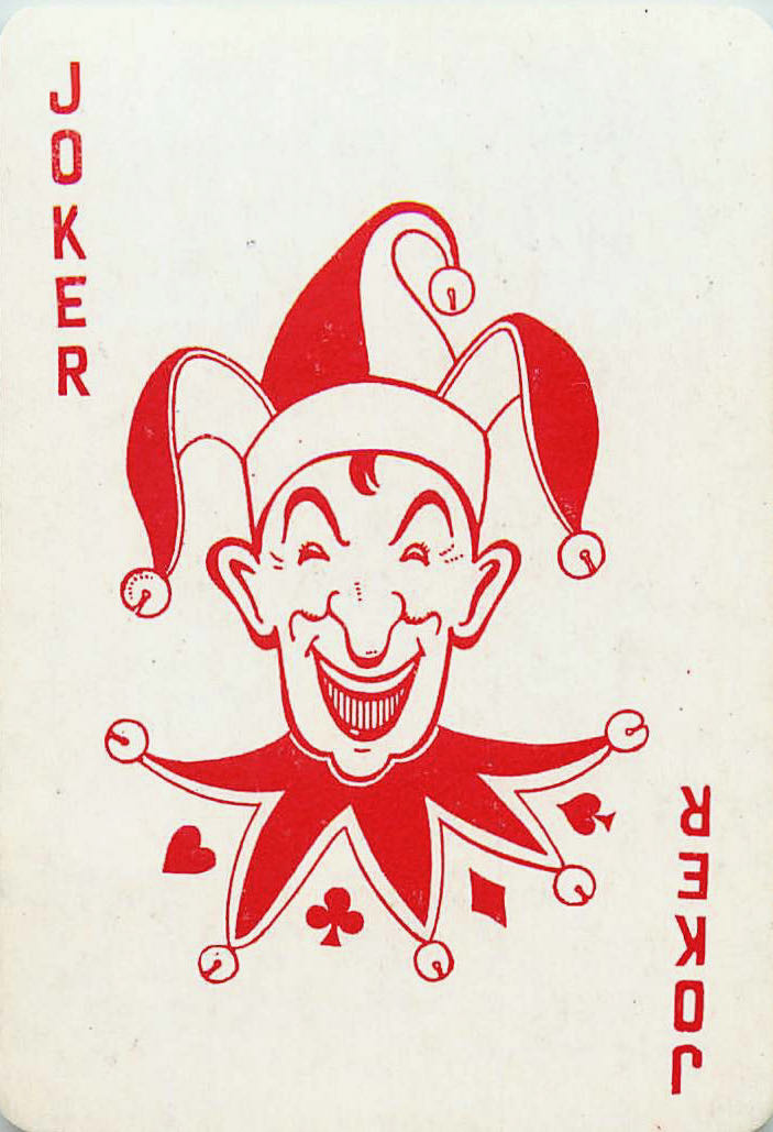 Joker Playing Cards Smiling Jester - Red (JK01-19F)