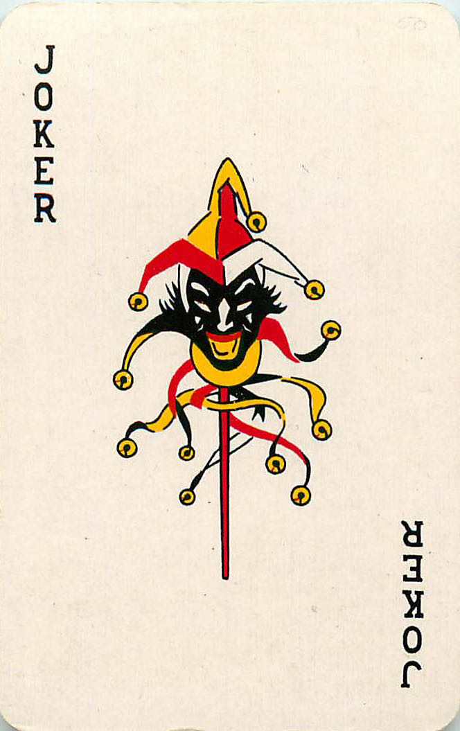 Joker Playing Cards Doll Stick Black Face (JK01-19D) - Click Image to Close