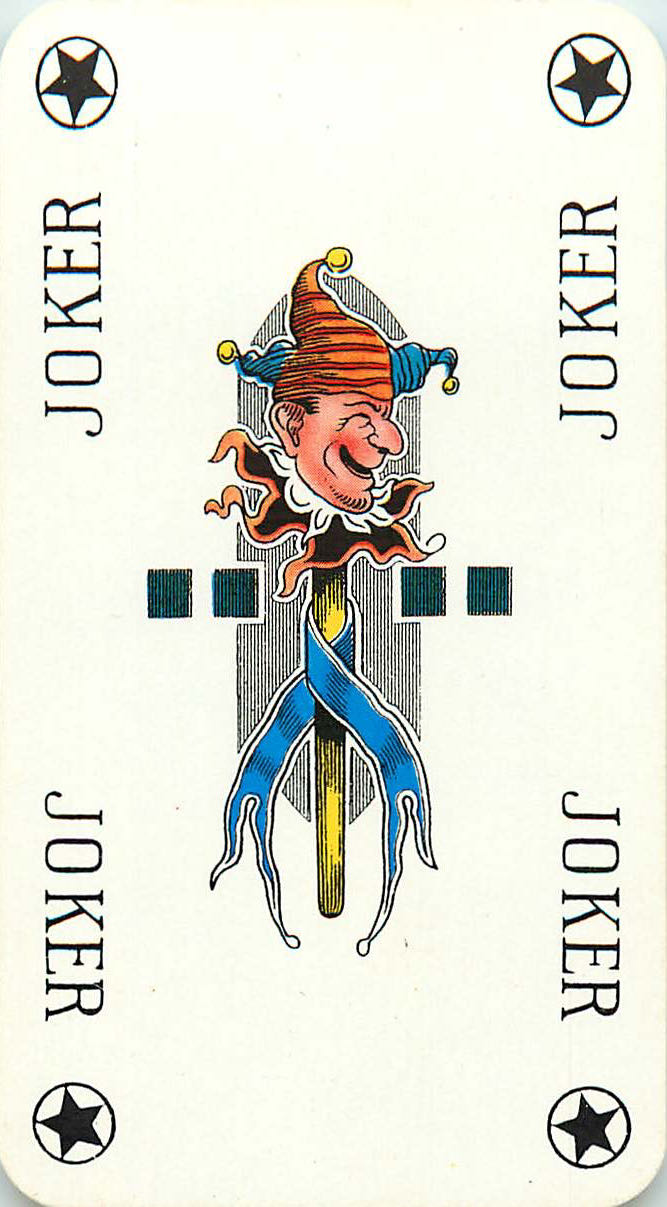 Joker Playing Cards Doll Yellow Stick 57x100mm (JK01-18F)