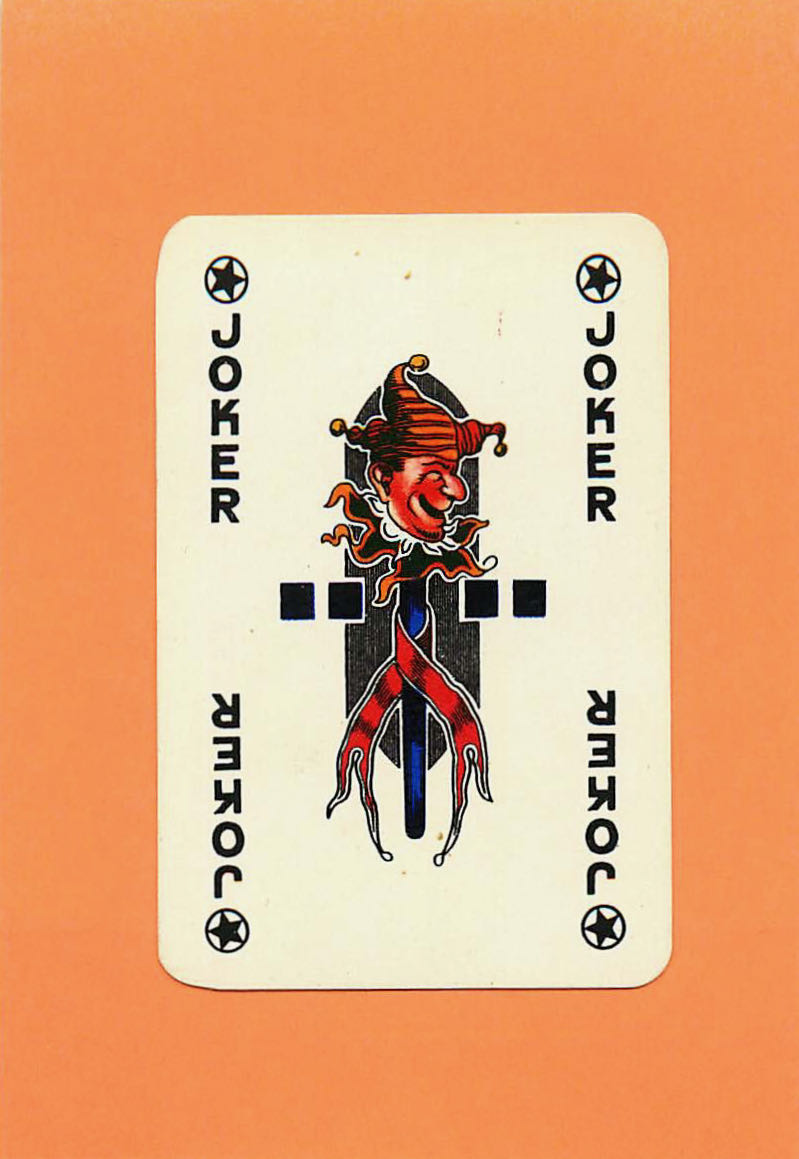 Joker Playing Cards Doll Stick Blue-Red Mini 44x65mm (JK01-18G)