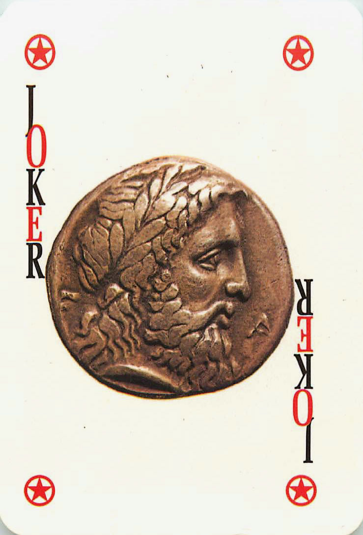 Joker Playing Cards Greek Face Coin (JK01-23E) - Click Image to Close