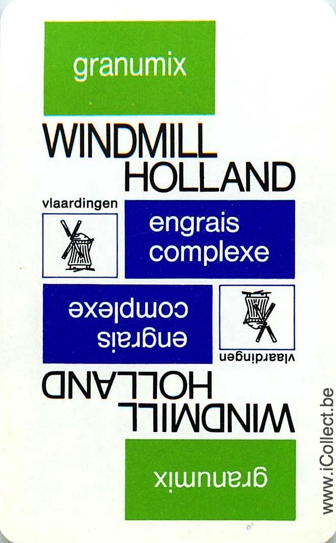 Single Swap Playing Cards Agriculture Windmill Holland (PS22-41F - Click Image to Close