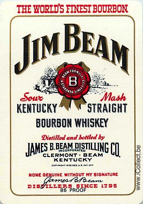 Single Swap Playing Cards Alcohol Jim Beam (PS20-35I) - Click Image to Close