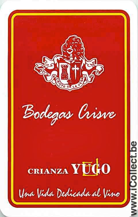 Single Playing Cards Alcohol Wine Crianza Yugo (PS06-25G)