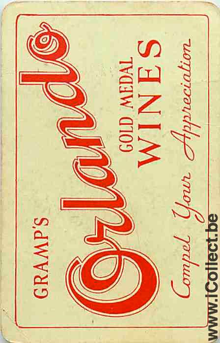 Single Playing Cards Alcohol Wine Orlando (PS11-29H)