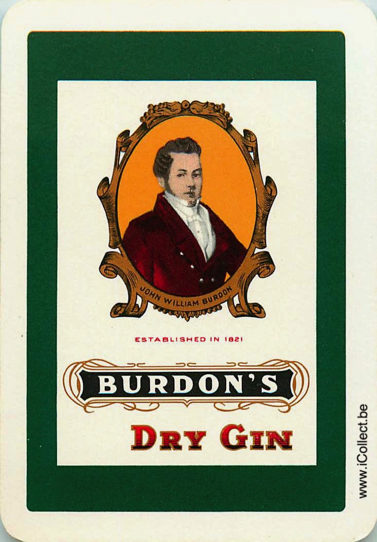Single Swap Playing Cards Alcohol Burdon's Dry Gin (PS22-37B) - Click Image to Close