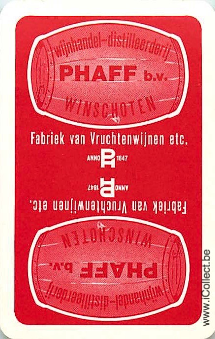 Single Swap Playing Cards Alcohol Phaff Wine (PS06-54I) - Click Image to Close