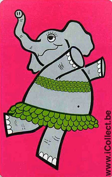 Single Playing Cards Animal Elephant (PS09-49D) - Click Image to Close