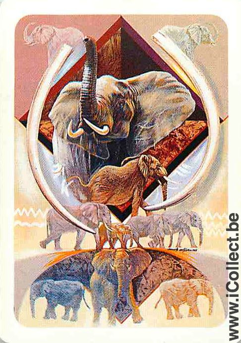 Single Swap Playing Cards Animal Elephant (PS15-13B) - Click Image to Close