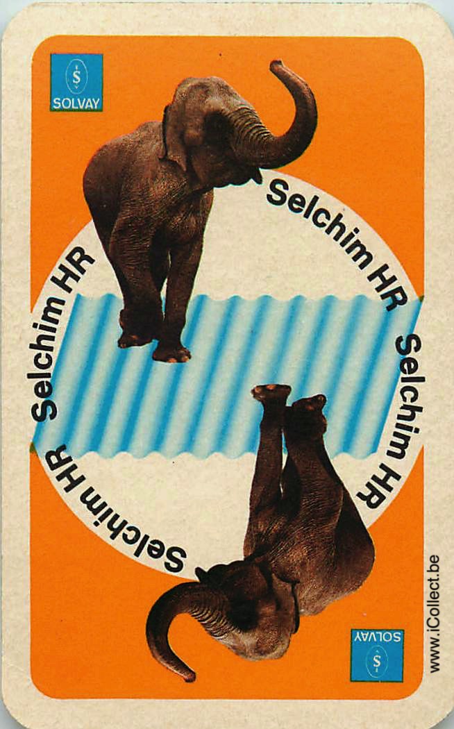 Single Swap Playing Cards Animal Elephant Solvay (PS02-10D) - Click Image to Close