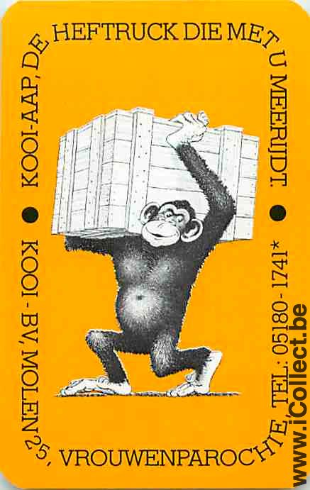 Single Swap Playing Cards Animal Monkey (PS09-52G) - Click Image to Close