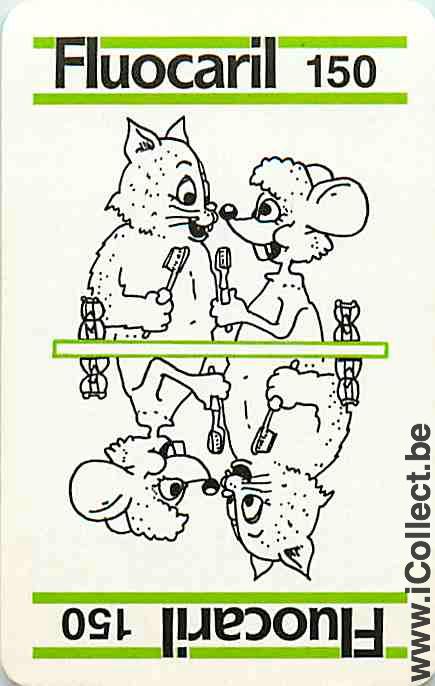 Single Swap Playing Cards Animal Mouse Fluocaril (PS09-57E) - Click Image to Close