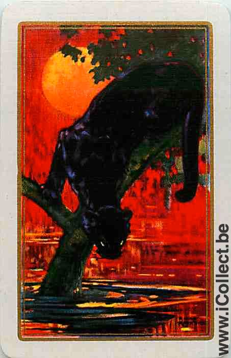 Single Swap Playing Cards Animal Feline Panthers (PS12-14H) - Click Image to Close