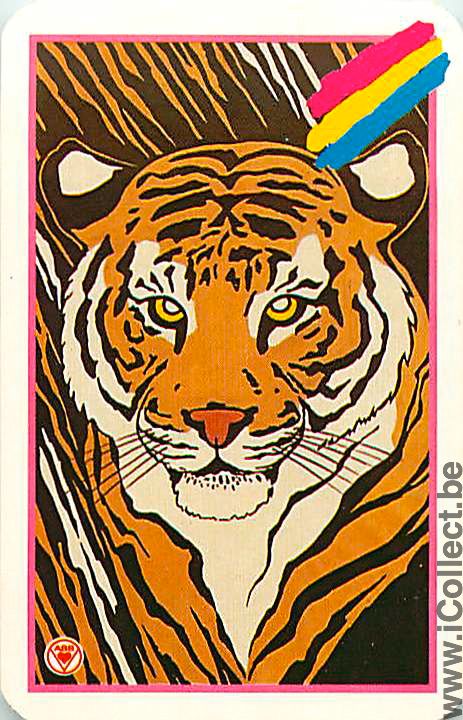 Single Playing Cards Animal Feline Tiger (PS04-16B) - Click Image to Close